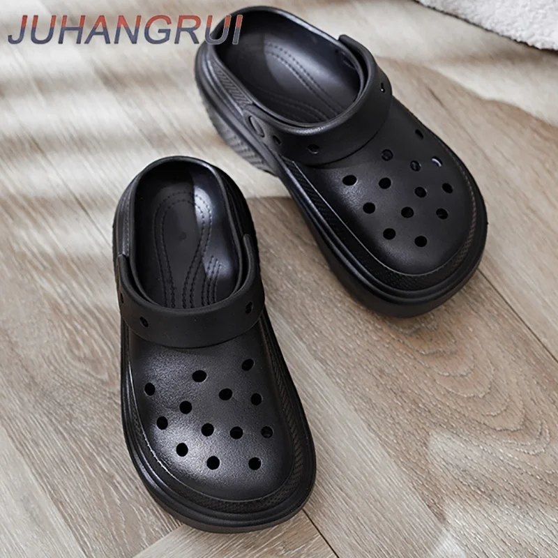 العصرية المرأة النعال غطاء رأس ثقب الأحذية سميكة القاع زيادة لينة إيفا مصبوب الصنادل الرجال حذاء كاجوال ثقب الحذاء