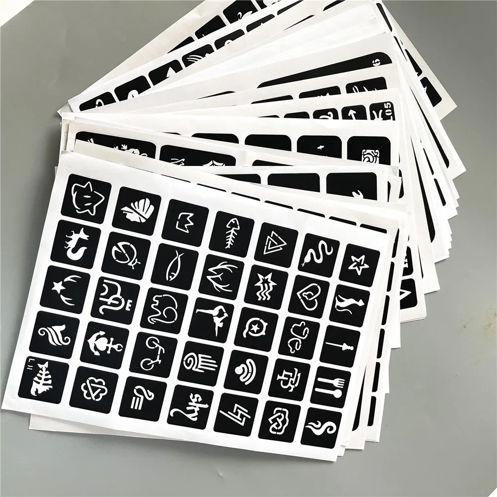 

Трафареты для временных татуировок 210*290 мм для детей, набор трафаретов для рисования на теле блестками и хной, аэрография, тату-арт для дня рождения