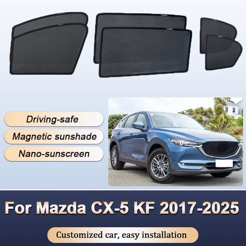 

Car Sun Shades For Mazda CX-5 CX5 CX 5 KF 2017-2025 Sunshades Magnetic Heat insulation Visor Mesh Window Curtains Accessories