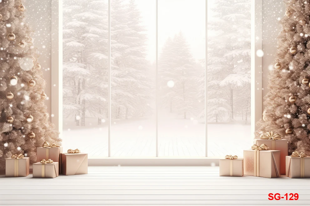 Buon natale inverno natale foresta fiocco di neve regalo albero di natale Retro tavola di legno festa per bambini Baby Shower photochask Studio