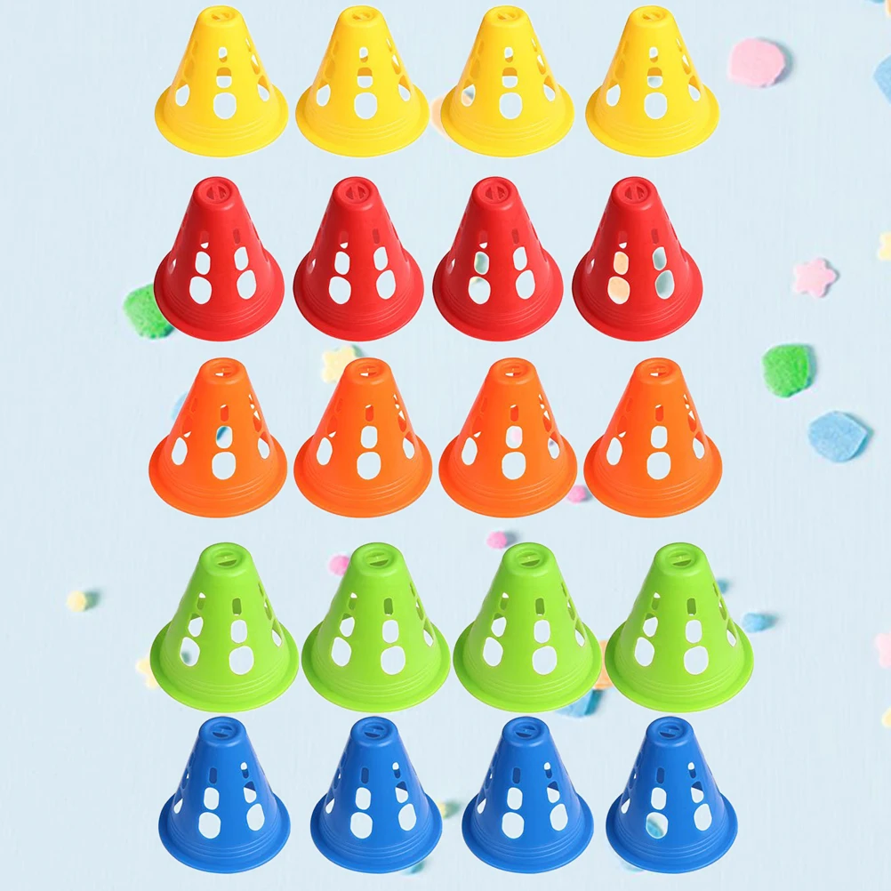 

20pcs Roller Skating Cones Sports Training Agility Equipment Durable Plastic Material Skateboard Roadblock Party