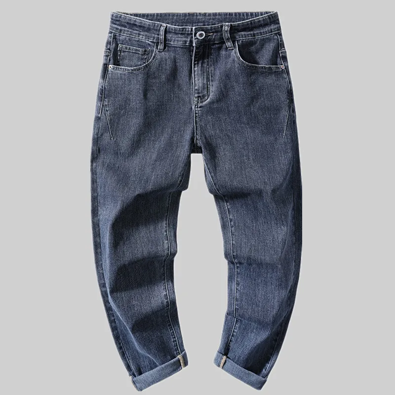 Wysokiej klasy marka męska luźna szeroka nogawka spodnie modna moda młodzieżowa Streetwear Casual proste spodnie jeansowe 2022 jesienne męskie jeansy