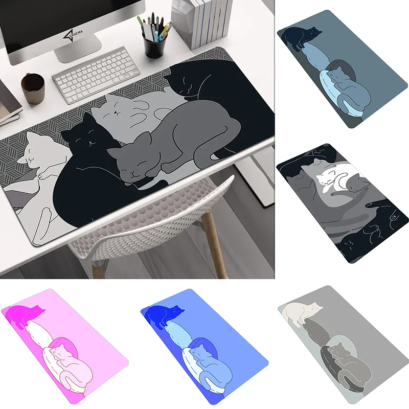 

Cute Mouse Pad Art Kawaii Cat Computer Keyboard Mats Large Gaming Mousepad Desk Mat PC Gamer Office Home Table Mause Pad Decor