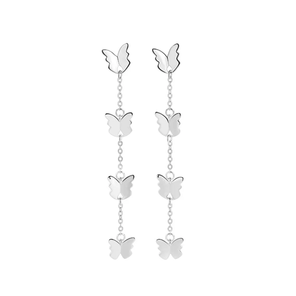 

Женские висячие серьги из стерлингового серебра 925 пробы с кисточками-бабочками — свежий сладкий стиль, уникальный креативный дизайн, серьги-гвоздики