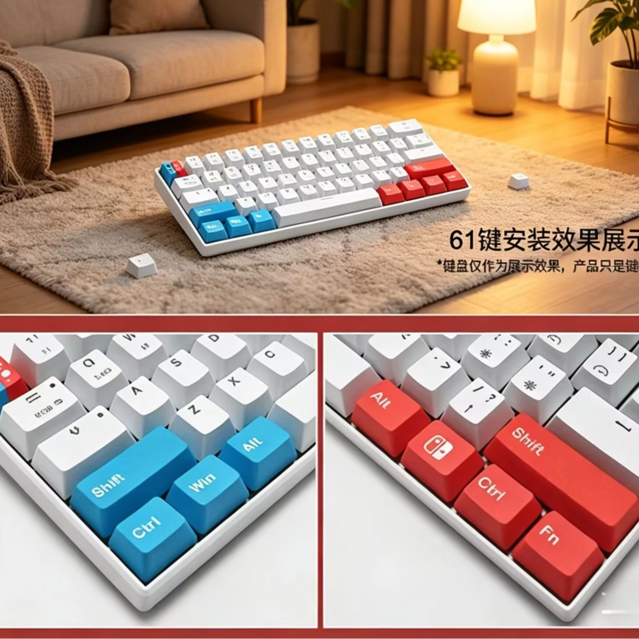 WASD Keycaps PBT Dye-Sublimation WASD Keycaps OEM Profile  Custom Arrow & Shift Supplemental Keycaps for Mechanical Keyboards