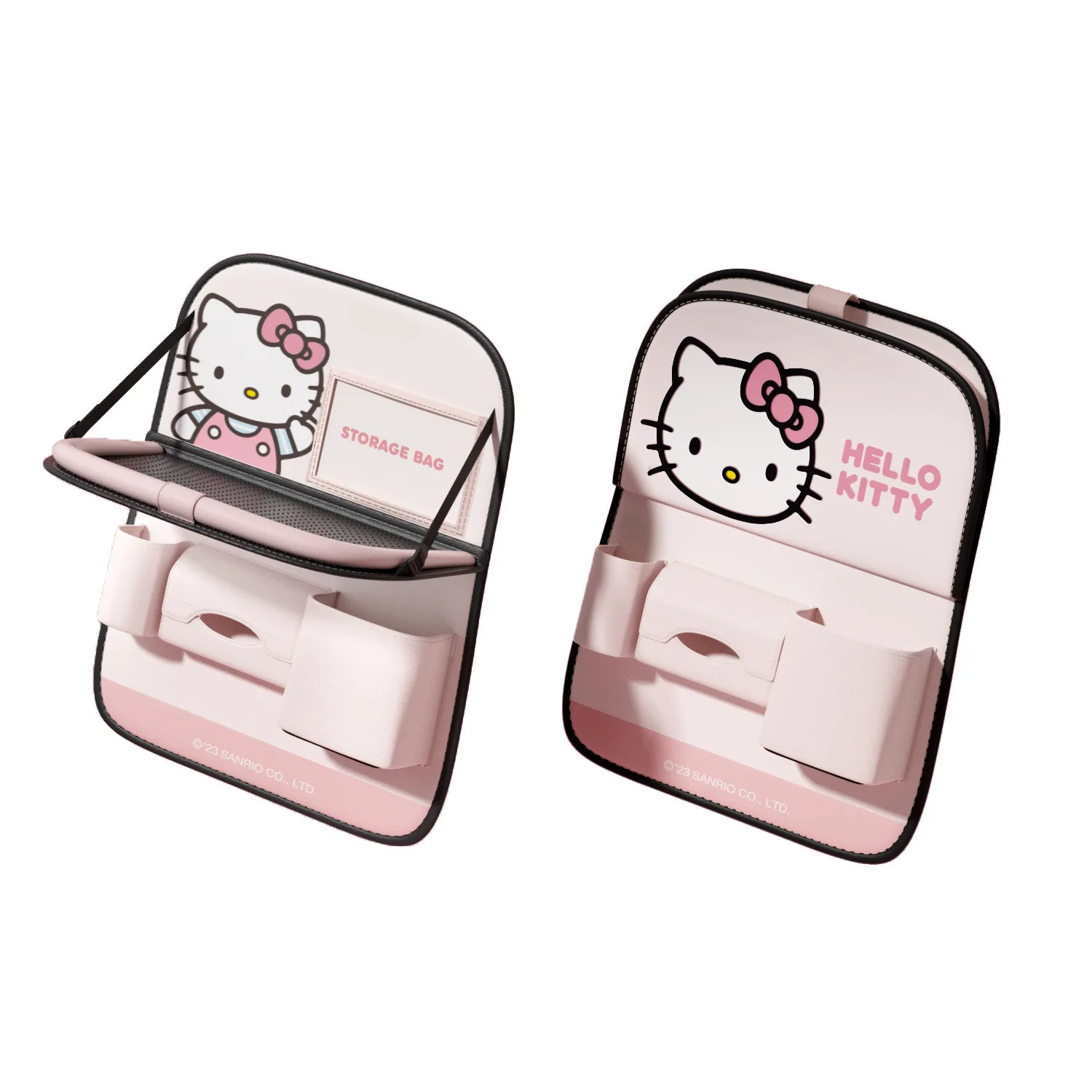 Sanrio Kawaii Hello Kitty Torba do przechowywania na tylnym siedzeniu samochodu Anime Cartoon Cute Fashion Wykwintny wielofunkcyjny mały stół do