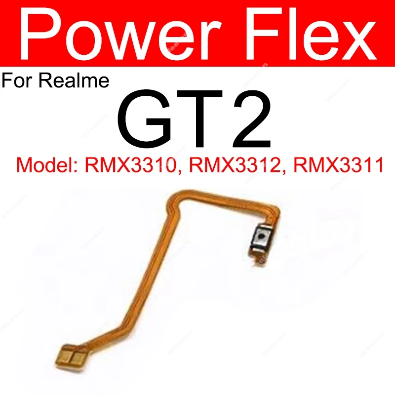 For Realme GT 2 3 Neo 3 3T 5 5Se GT2 Master Volume Power Flex Cable On OFF Power Volume Buttons Flex Ribbon Parts