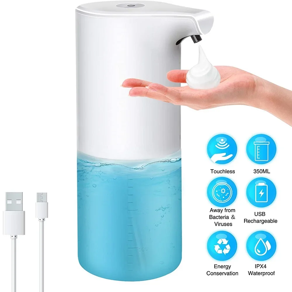 Touchless Foam Soap Dispenser with USB Charging, Infrared Sensor, Hand Sanitizer