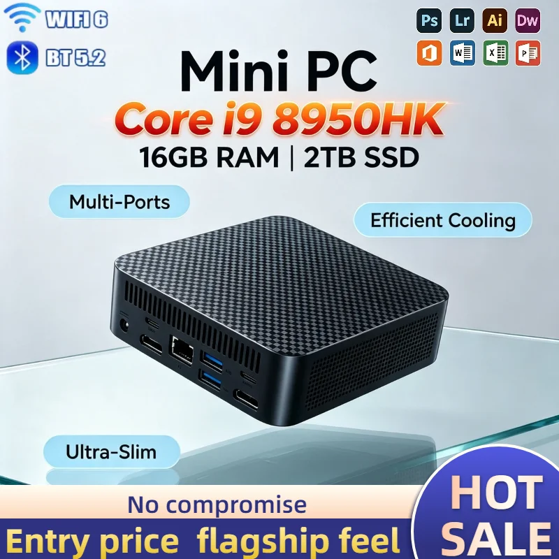 インテル-core-i9-8950hk-ポータブルミニpc-16gb-ddr4-m2-nvme-ssd-トリプル4k画面-wifi6-静音冷却-オフィス・ホームデスクトップ-2026