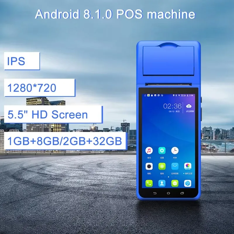 Handheld Mobile Android POS Machine Cash Register Terminal All in One Pos Systems Printer Scanner NFC 4G Wifi for Retail