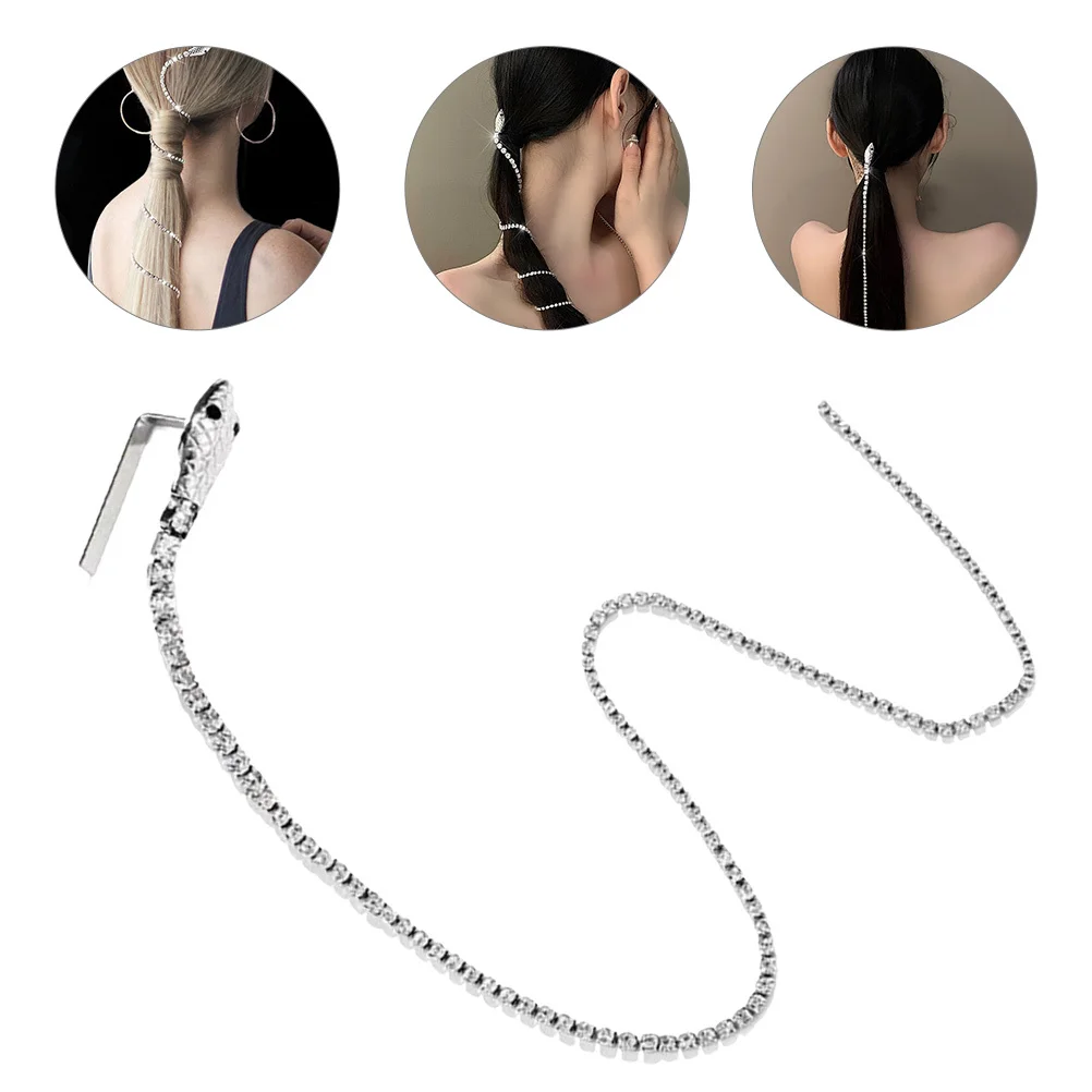 

Snake Tassel Hair Clip Long Chain Barrette For Women Shiny Ponytail Holder Hair Accessory Decorative Hairpin Fashion