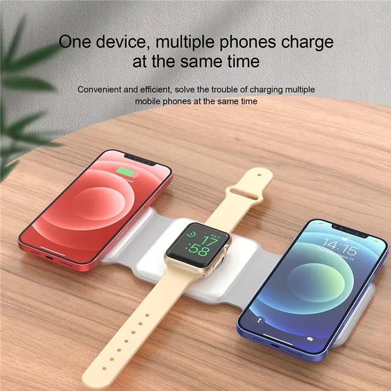Universal Qi2 Magnetic Foldable Charging Station Travel Charger for iPhone Samsung Xiaomi OPPO 3 in 1 Wireless Charger view 6