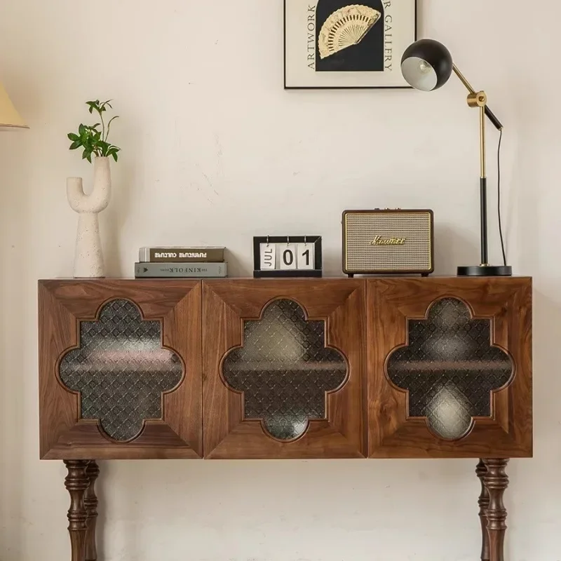 Medieval Nordic living room dining side cabinet, entering the house against the wall artistic conception decorative locker