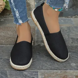 Comode scarpe basse in tela da donna scarpe espadrillas antiscivolo traspiranti donna 2024 estate tinta unita basse Casual Flats