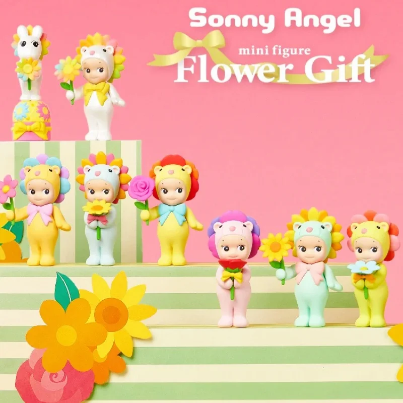

Original Sonny Angel Mini Figure Flower Gift Sunflower Rose Blind Boxes Daisy Daizy Rainbow Sunflowers Lion Mystery Box Toy Gift