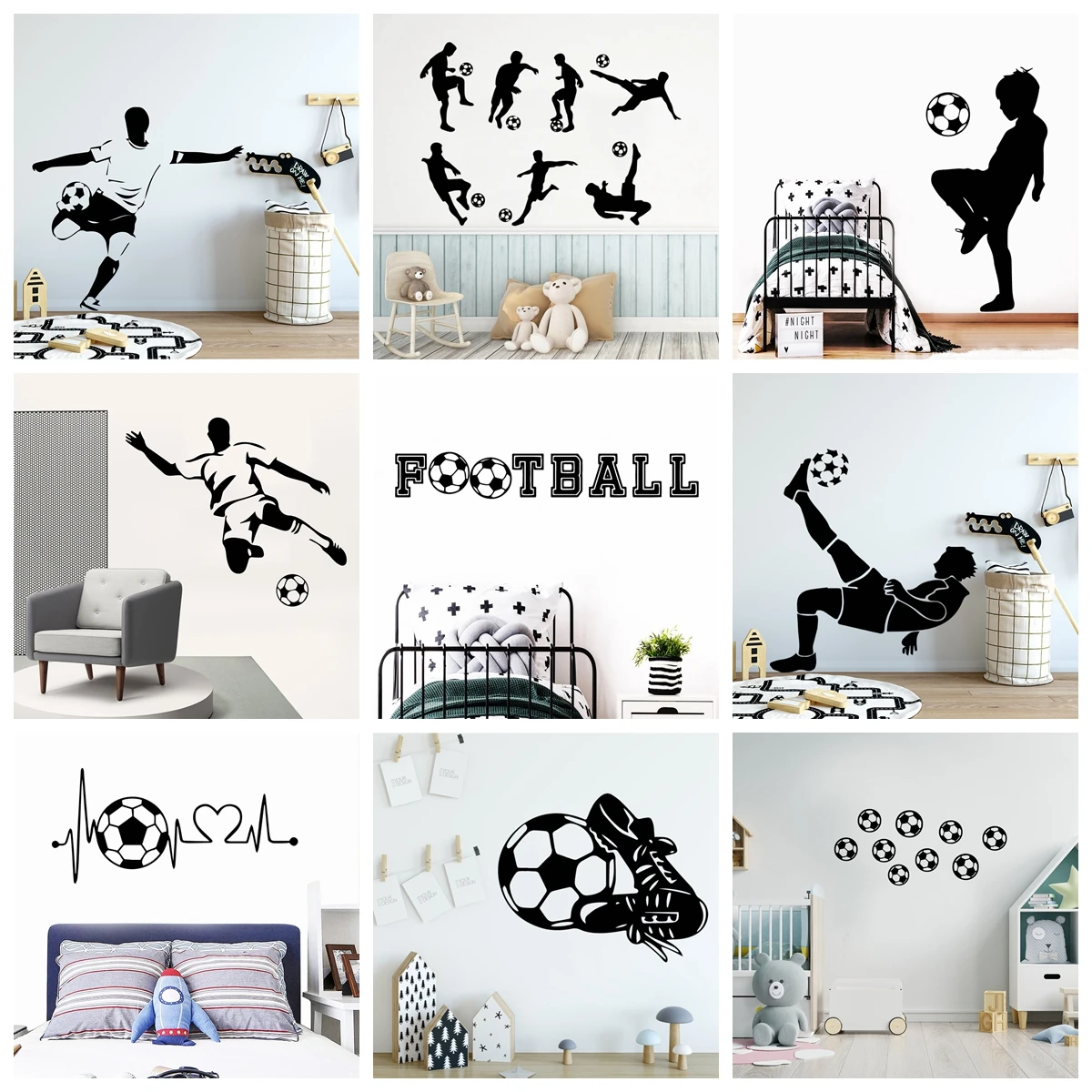 1pc Creative Football Wall Sticker For Children\'s Room Decor Waterproof Soccer Decal For Kids Bedroom Wall Stickers