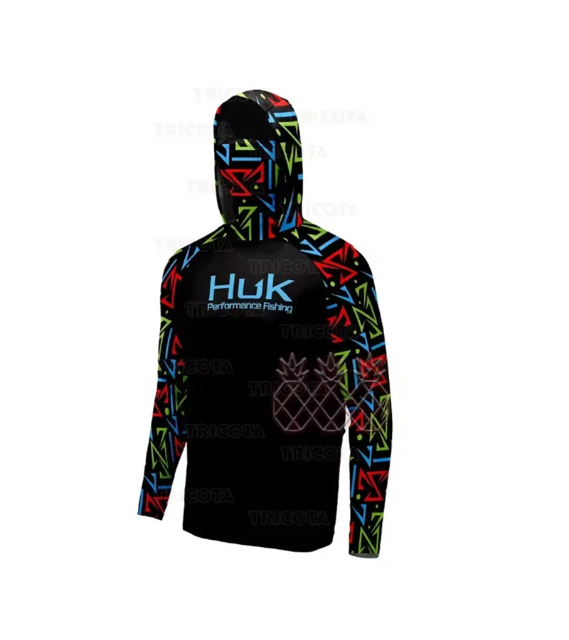 2026 Summer Men's UPF 50+ Huk Sun Protection Hoodie Shirts Long Sleeve Lightweight SPF Outdoor UV Hiking Fishing Shirts