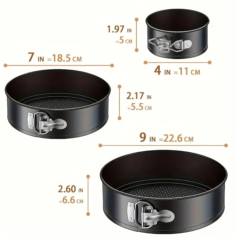 Springform Pan, Nonstick Leakproof 3pcs (4