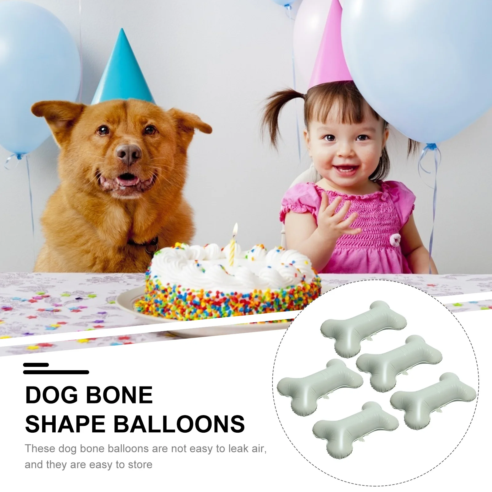 

5Pcs Aluminium Film Party Dog Bone Shape Balloons Birthday Festival Decorative Party Supplies Balloons Photo Props