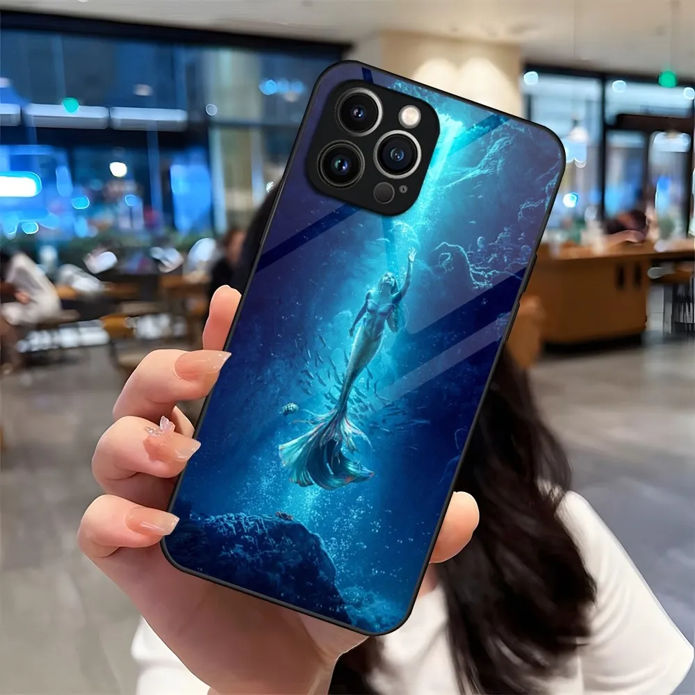 The Little Mermaid Phone Case For iPhone 13 15 14 12 11 Pro XS Max Plus Mini X XR 8 7 6s SE2020 Tempered Glass Coque