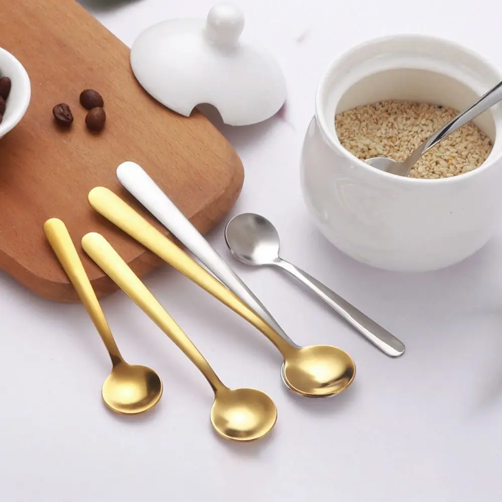 5PCS Pretty 304 Stainless Steel Tiny Spoons Durable Dishwasher Safe Condiment Spoons Compact Seasoning Spoon Condiment Serving