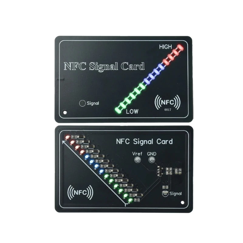 Visual Activity Tester in a Card-Shaped ABS Shell, with Multicolor Feedback Features and Printed Vref and Ground Contacts for