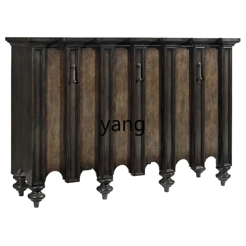 

CX Vintage Distressed Solid Wood Decorative Hallway Shoe Cabinet Showcase Wine Cabinet Sideboard Cabinet