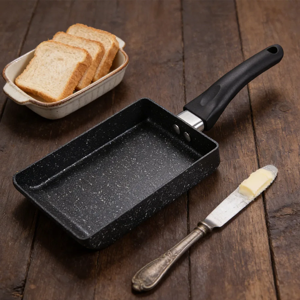 Breakfast Skillet Square Nonstick Pan Compact Design Persistent Coating Easy Food Release Even Heat Distribution