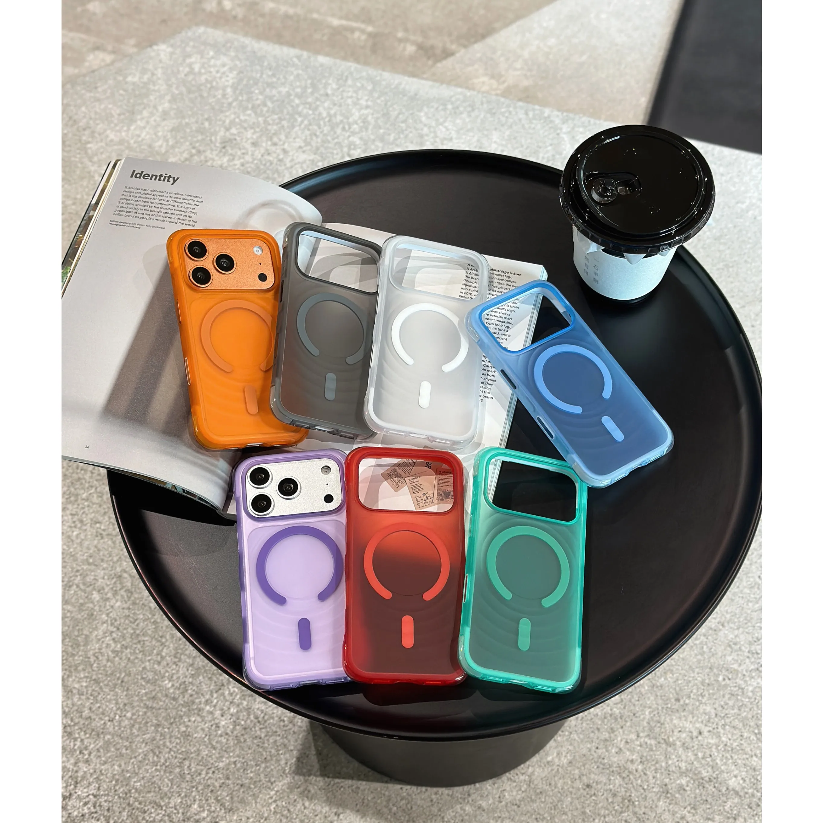 Translucent Ripple Silicone Magnetic Phone Case for IPhone 17 Pro Max 16 Pro Shockproof Airbag  Anti Scratch Protection Cover