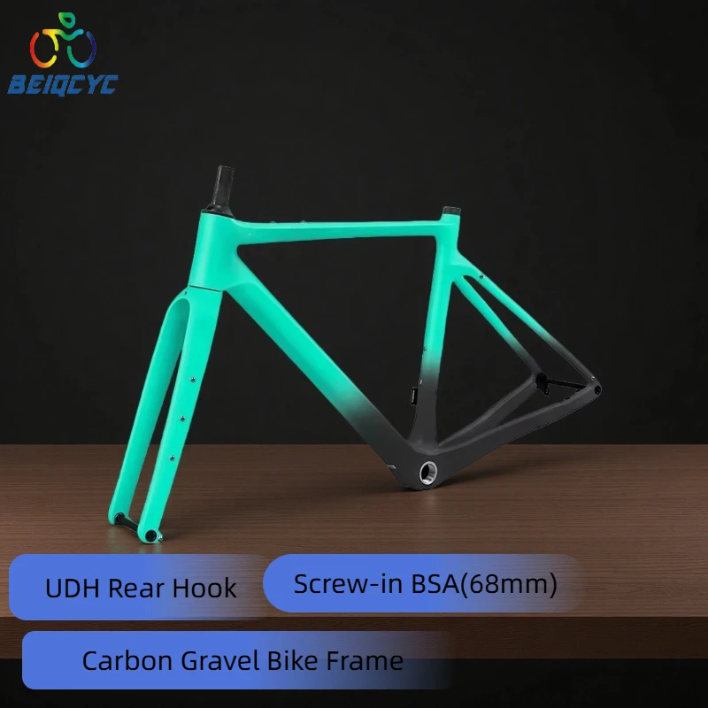27.5 Carbon fiber Gravel road bike frame,Thru-axle Full Hidden cable Flat mount Disc Brake Gravel Bike Frame 700Cx47Tire