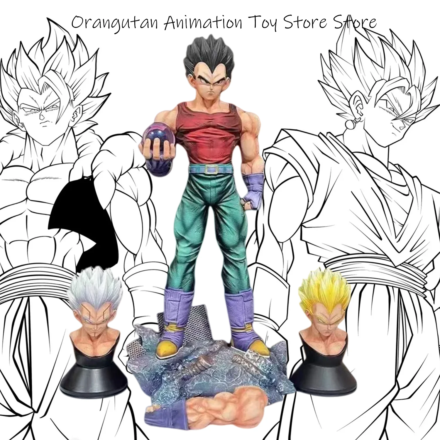 31 سنتيمتر/12.2 بوصة لعبة دراغون بول Gt الطفل فيغيتا الشكل استبدال رؤساء الأسلحة البلاستيكية عمل أرقام Gk تمثال تحصيل نموذج اللعب Fgifts #1