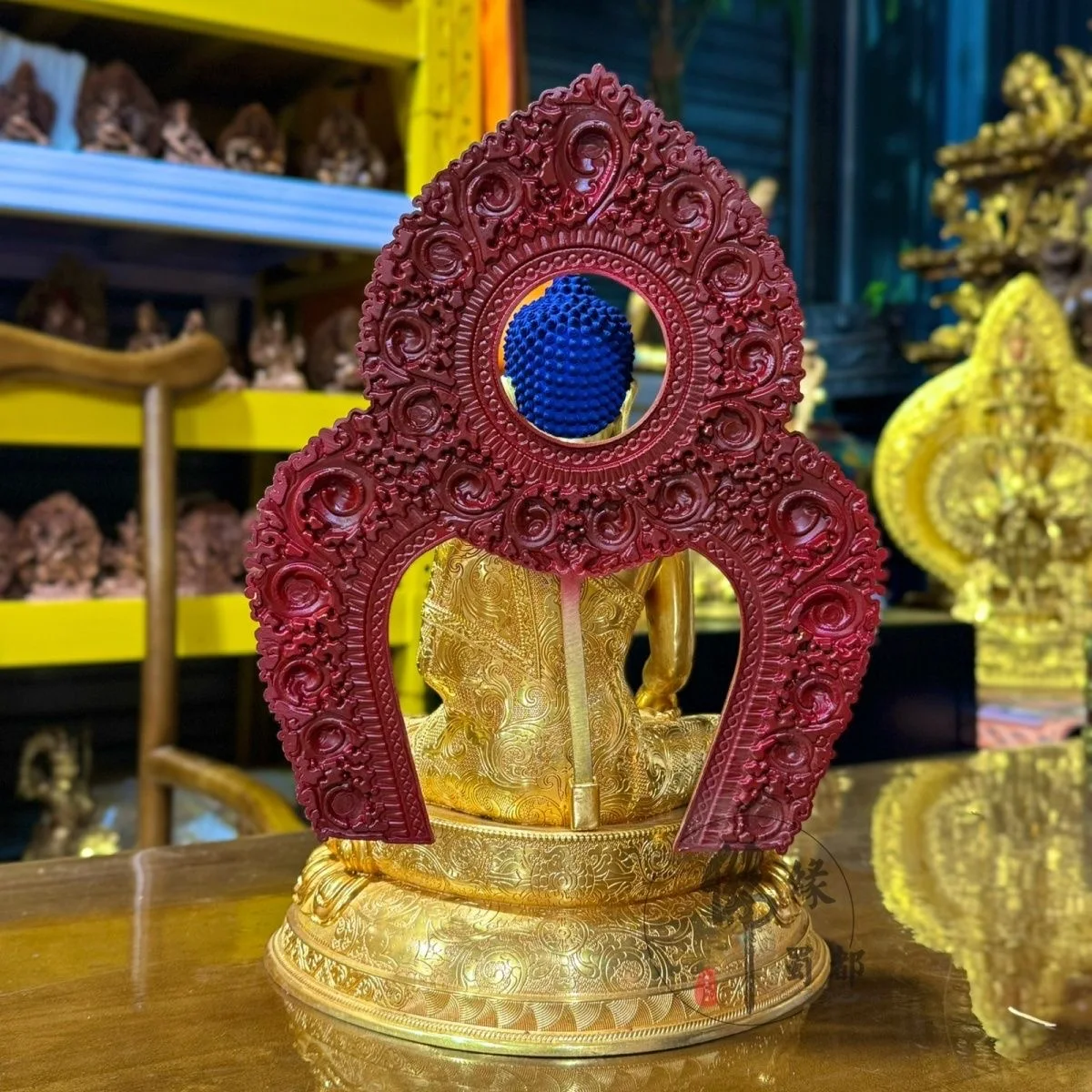 Buddhist implements Buddhist supplies Exquisite Copper carving the Buddha statue Shakyamuni Buddhist family monk worship altar