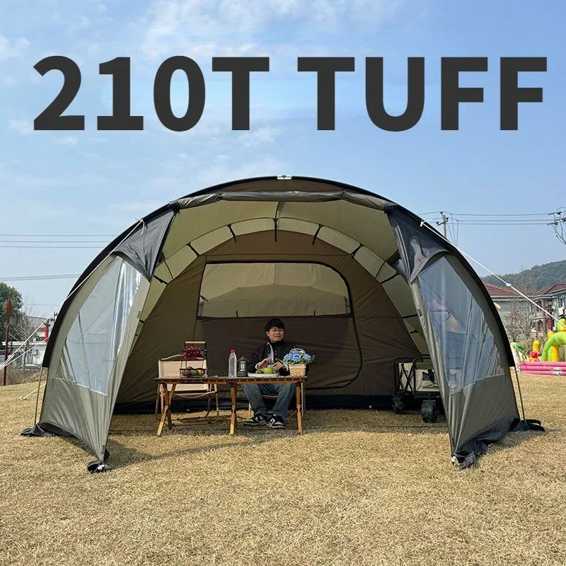 Beach Tent 4-person Tourist Tarfu Outdoor Mosquito Folding Tourist Tent Shelter Type Large Camping Sun Awning Waterproof 20㎡