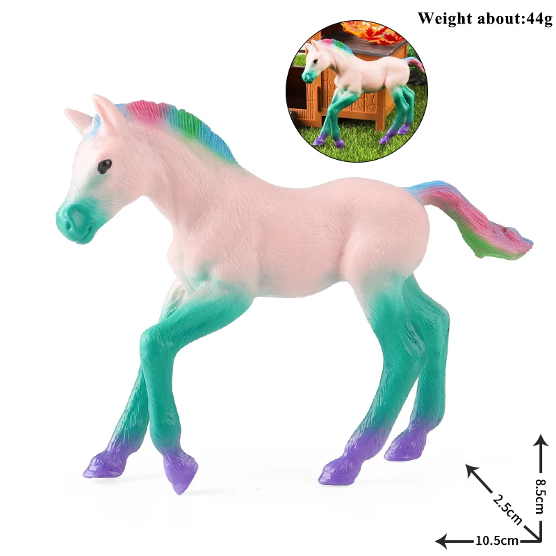 Oenux New Mythical Elf Pegasus Fairy Tale Fly Horse Kids Toy Action Figures Animal Model Cute Girl Birthday Gift Cake Toppers