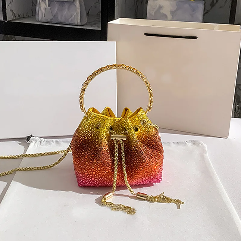

Women Rhinestones Evening Clutch Bag Purses and handbag Luxury Designer Shoulder Bag Shiny Crystal Clutch Purse Bcket Bags
