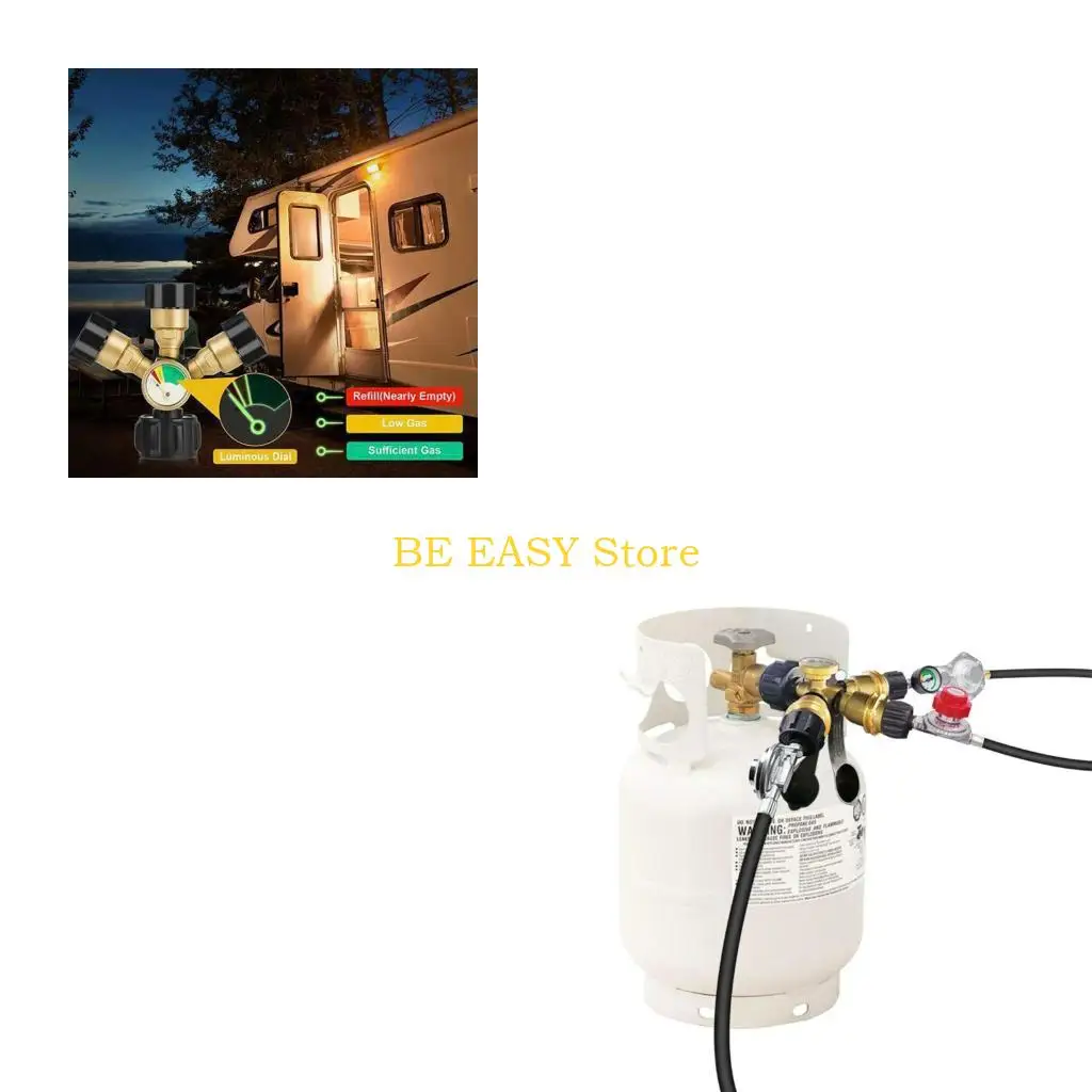 

Латунные разветвители распределителя газовых баллонов E28F с запорными клапанами и манометром