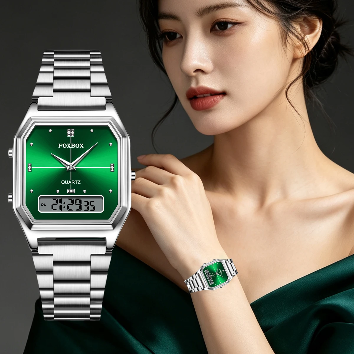 Women'S Fashion Digital Watch - FOXBOX Women's Digital Sports Watch Stainless