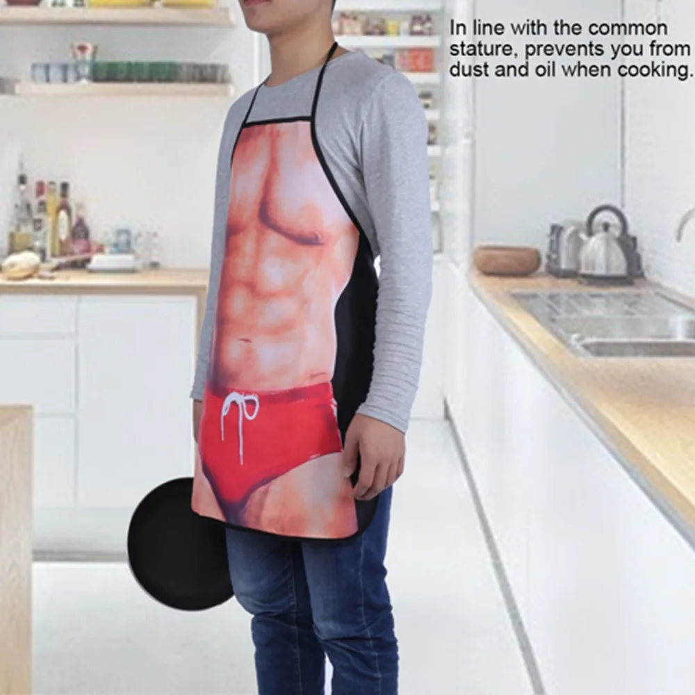 Gag Gifts 3D Funny Cooking Apron Alluring Gag Grilling Apron Humor Waterproof Kitchen Bib Kitchen Cooking