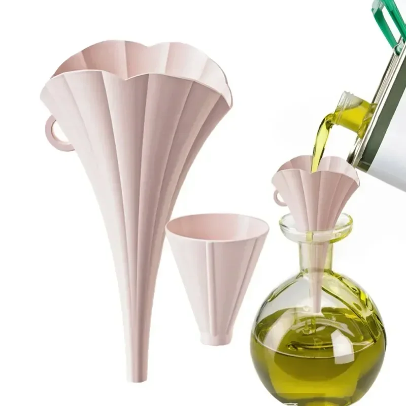Funnel Collapsible Food Grade Kitchen Oil Filling Container Creative Flower Liquid Dispensing Small Caliber Juice Pourer
