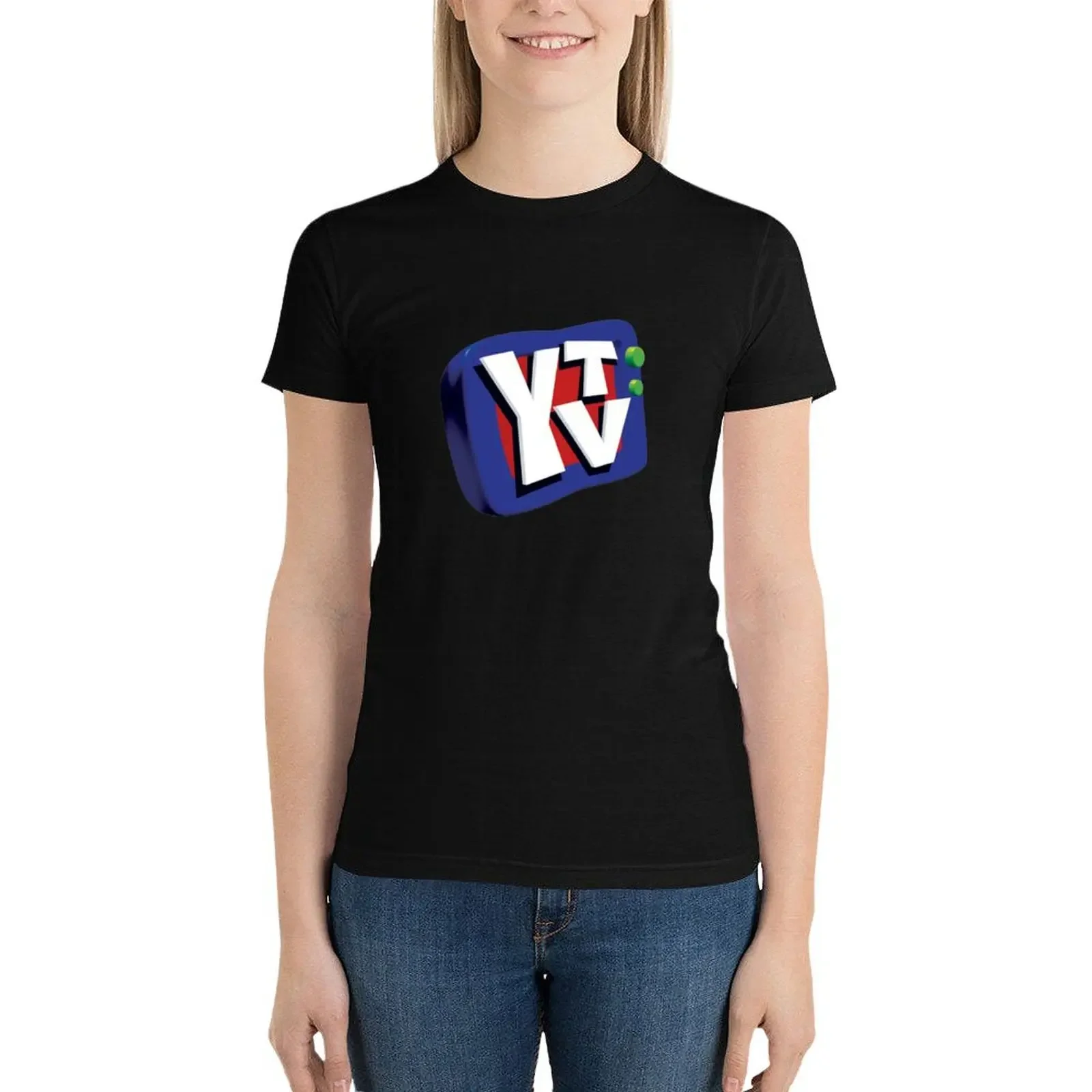 

YTV logo T-Shirt korean fashion kawaii clothes Women's cotton t-shirt