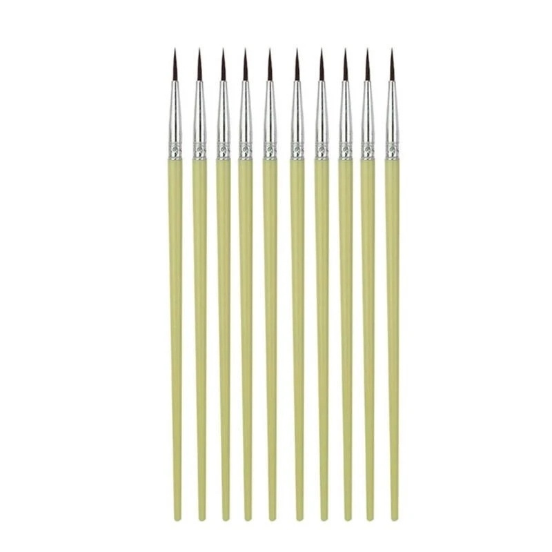  10Pcs Paintbrushes Nylon Artist Acrylic Paint Brushes for Acrylic Oil Watercolor