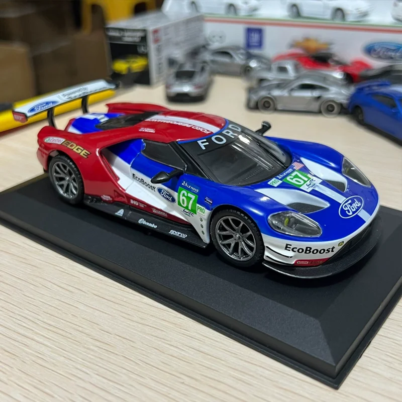 In Stock Bburago 1:32 24h Lemans Racing Car Alloy Miniature Diecast Model Ford Gt #67 Racing Alloy Luxury Vehicle Toys Car Gift