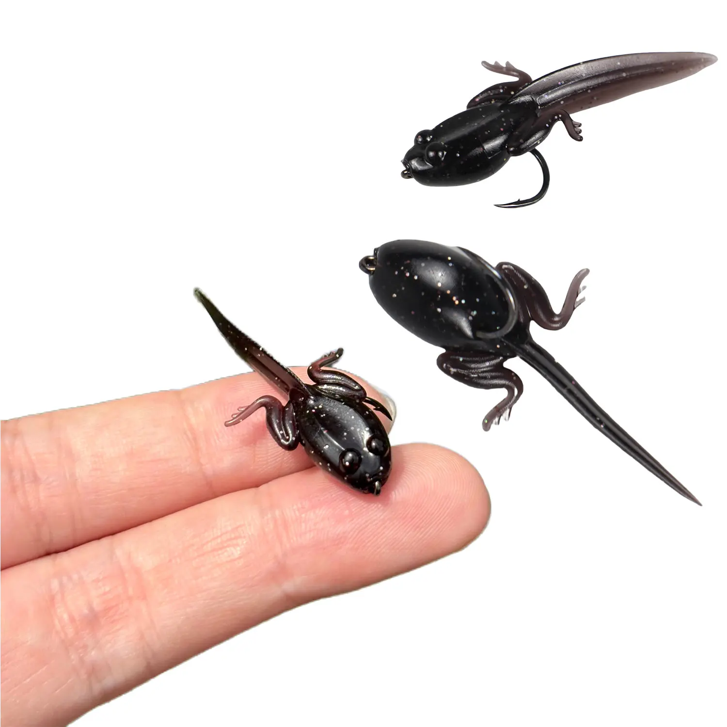 10/20Pcs Bionic Tadpole Fishing Lures TPE Floating Artificial Soft Bait Highly Realistic for Bass Trout Carp Freshwater Fly Fish