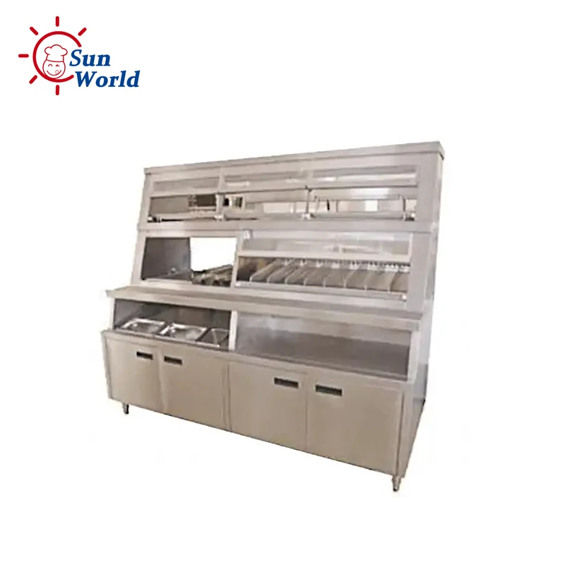 عداد تجاري لرقائق البطاطس الكهربائية KFC معدات المطاعم للوجبات السريعة خزانة عرض لتدفئة الطعام للبيع #5