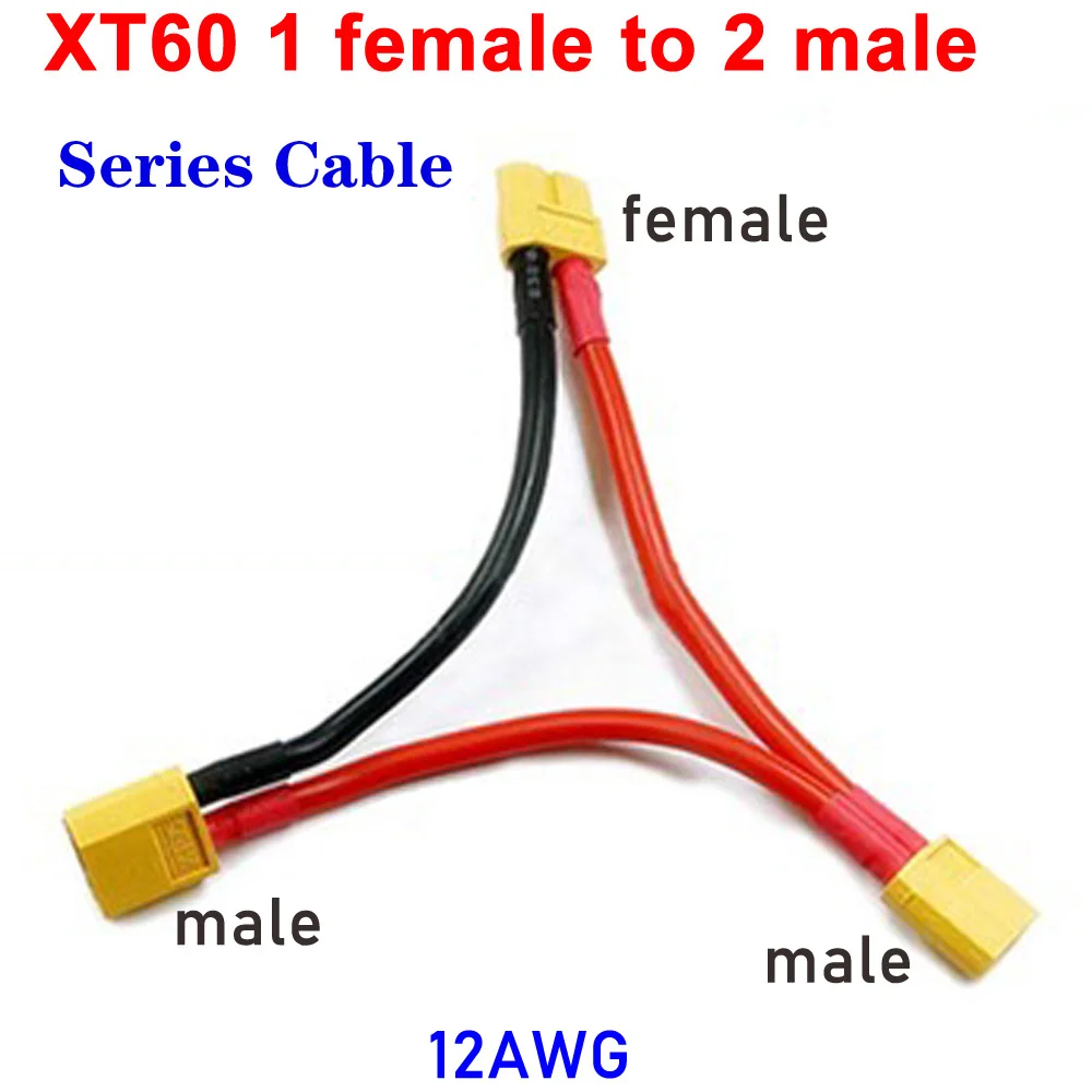 Штекерный соединитель XT30 XT60 XT90 TRX T, штекер-гнездо 12AWG 10AWG, адаптер для аккумулятора серии Y-образный Соединительный кабель для радиоуправляемого вертолета