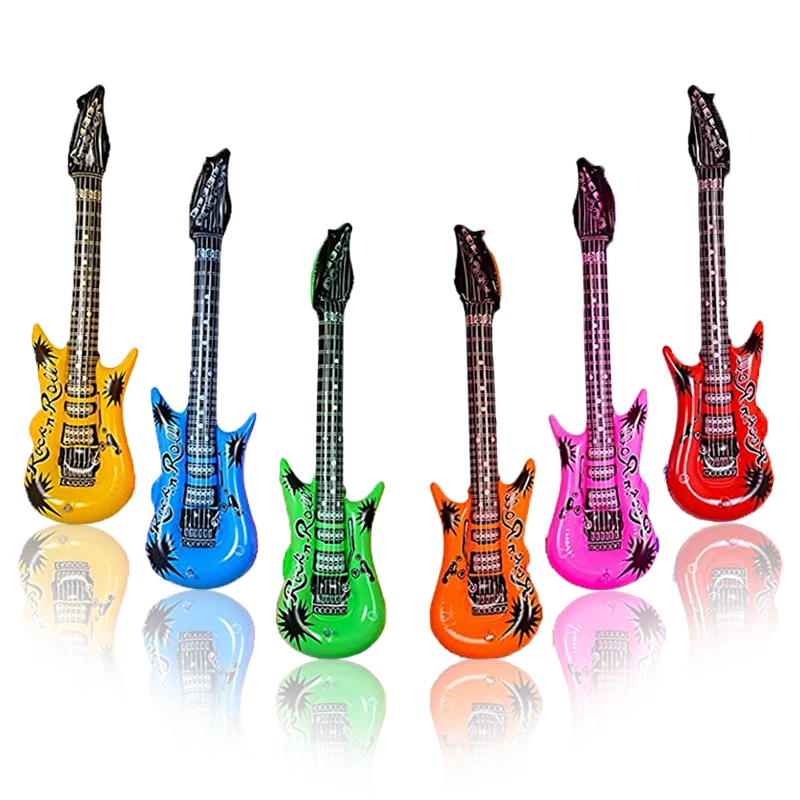 1pc Random Color Inflatable Guitar Rock Star Guitar Toy Ballons Carnival Birthday Party Decorations