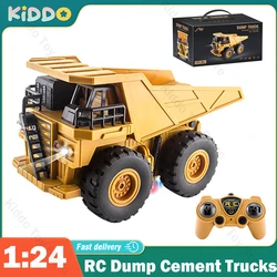 RC Dump Cement Trucks 1:24 Heavy Bulldozer Tractor Model Engineering Car Excavator Radio Controlled Car Toys for Boys Gifts