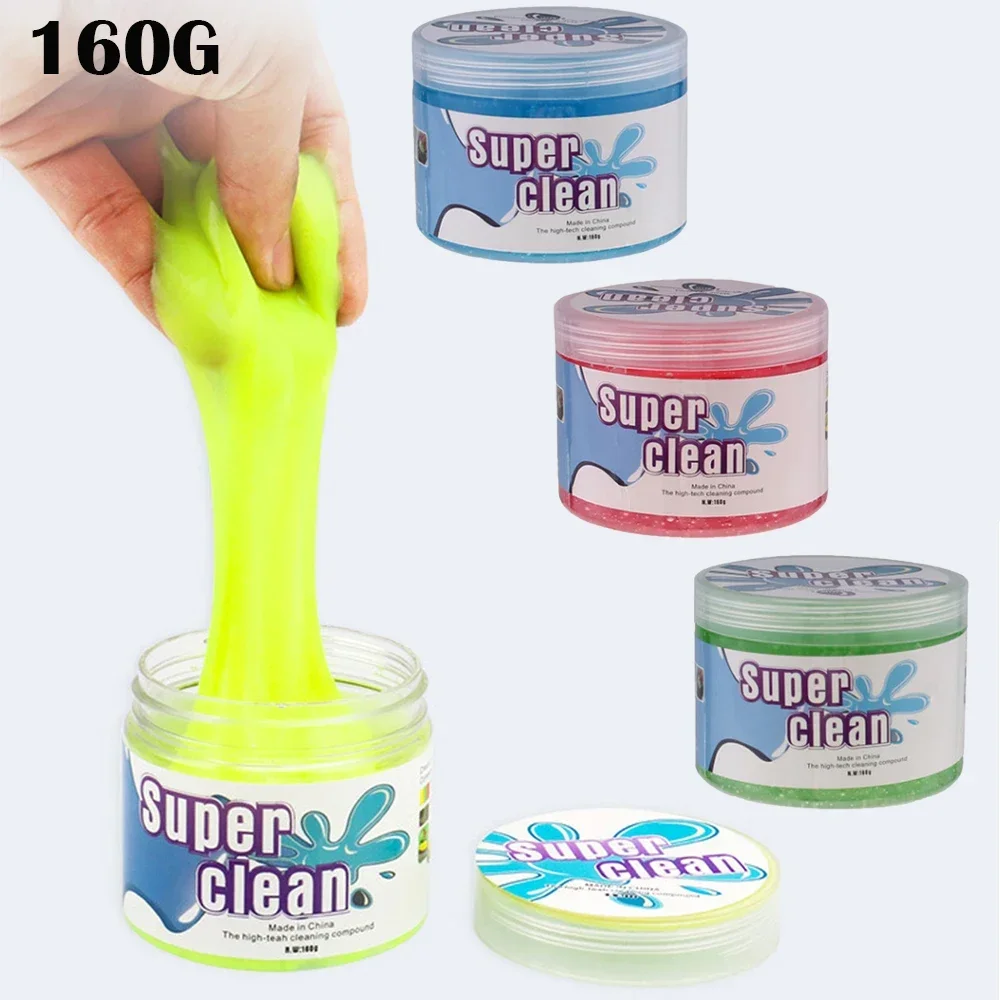 160g Home Cleaning Tool Silica Gel Glue Car Clean Soft Rubber Multifunctional Car Interior Dust Clean Soft Clay Keyboard Cleaner