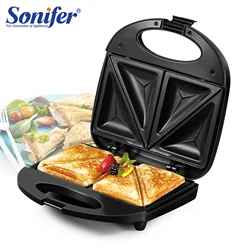 Electric Panini 750W Triangle Sandwich Maker Cooking Kitchen Appliances Breakfast Waffles Machine Non-stick Iron Pan Sonifer