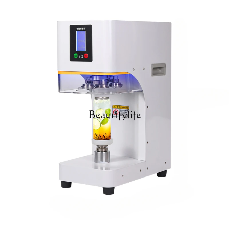 

31Automatic can sealing machine Commercial milk tea shop packaging Aluminum can baler